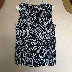 NWOT Women’s ‘Dana Buchman’ Black and White Design Print Blouse Tank Top